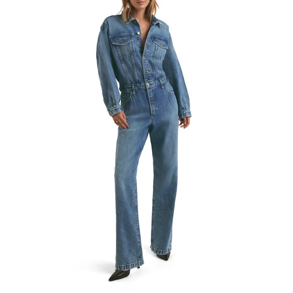 NEW Favorite Daughter‎ Blue Denim The Epic Jumpsuit S